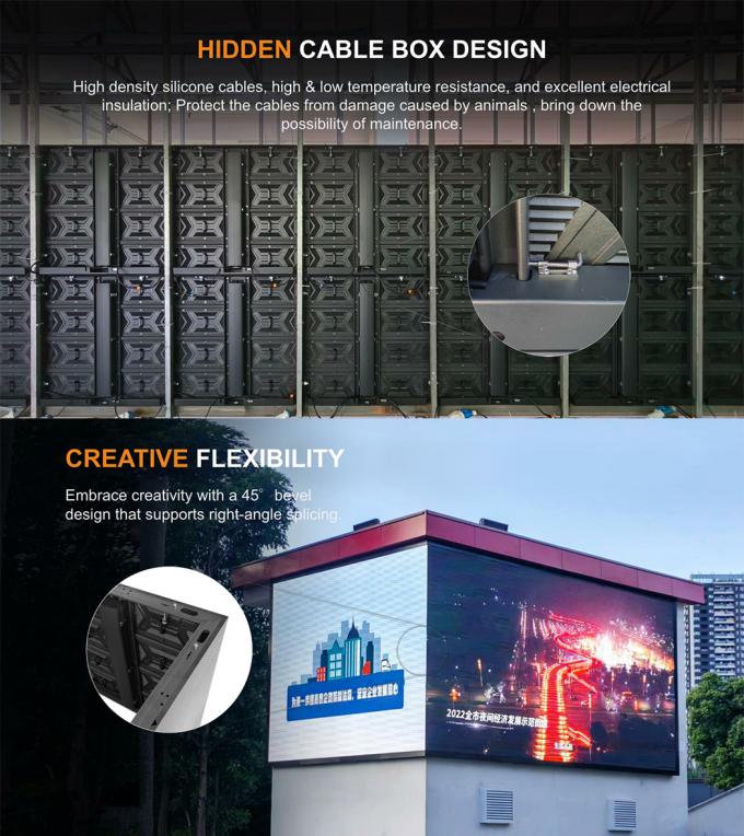 Écran d'affichage extérieur à LED fixe P3.91 P4.81 P6.25 P7.8 P10.4 Paroi vidéo LED pleine couleur mince 3