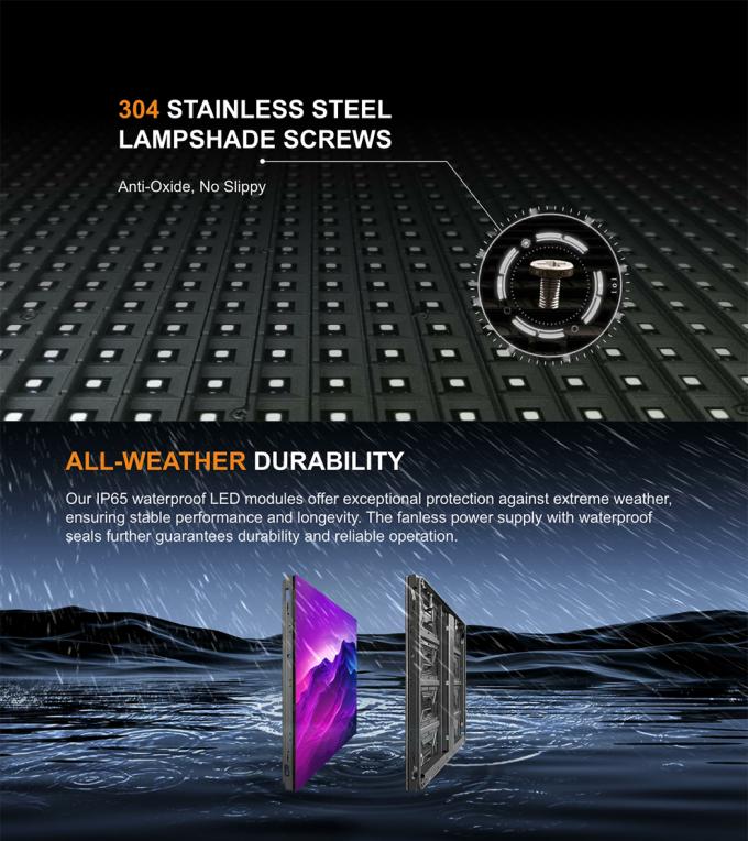 Écran d'affichage extérieur à LED fixe P3.91 P4.81 P6.25 P7.8 P10.4 Paroi vidéo LED pleine couleur mince 4