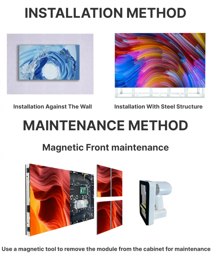 Panneau d'aluminium intérieur LED à mouture sous pression, paroi vidéo à haute résistance pour applications intérieures et extérieures 3