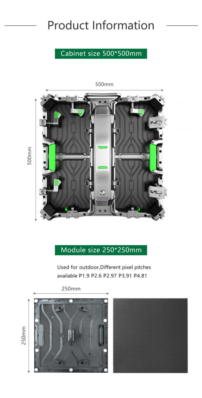 Écran LED de location avec écran mural vidéo LED haute performance P2.5 P3 P4 P5 P6 Écran d'affichage LED extérieur intérieur 2