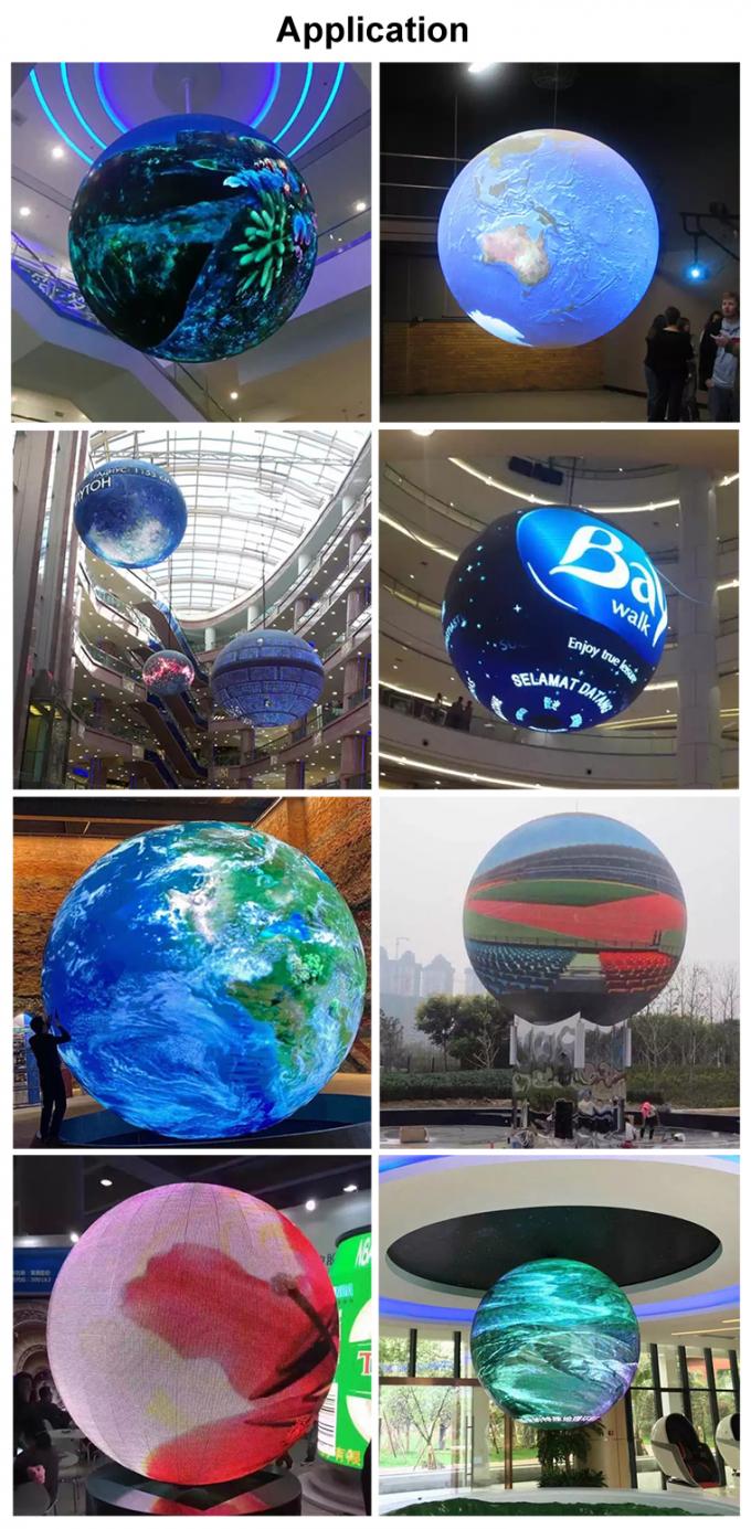 Écran LED à bille et à cube circulaire créatif cylindre courbé en RGB écran LED flexible intérieur P2 P3 P4 affichage LED sphérique rond 2