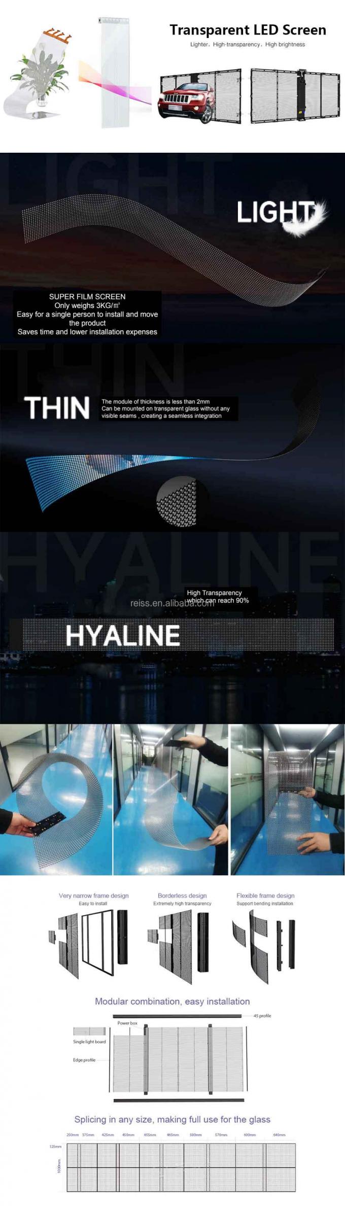 Écran LED en verre P3.91-7.81 HD Transparent Publicité Écran LED transparent 2