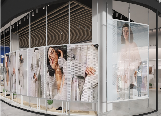 Écran d'affichage à LED transparent intérieur P3.91écran d'affichage à LED en verre mural vidéo 0