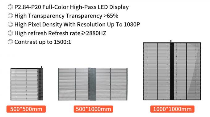 3.91-7.82mm Pixel Pitch Écran d'affichage LED transparent avec 75% de transparence pour une distance de vision de 5 à 100 m 7