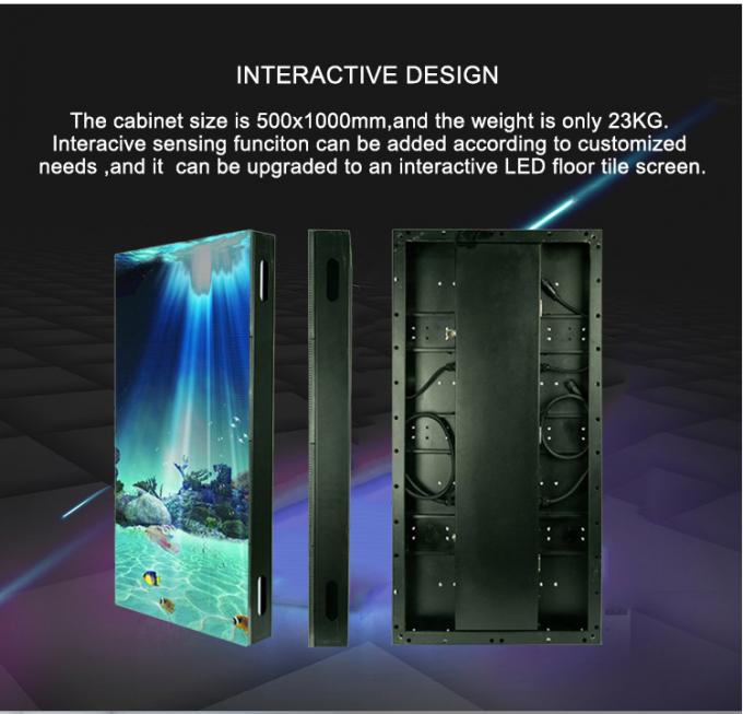 Affichage de sol de danse à LED Panneau de carrelage de location 500 * 1000 High Refresh Led Scène de mariage Écran mur P2.9 Affichage à LED interactif 1