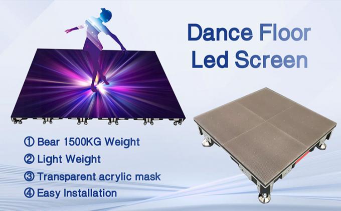 Affichage de sol de danse à LED Panneau de carrelage de location 500 * 1000 High Refresh Led Scène de mariage Écran mur P2.9 Affichage à LED interactif 0