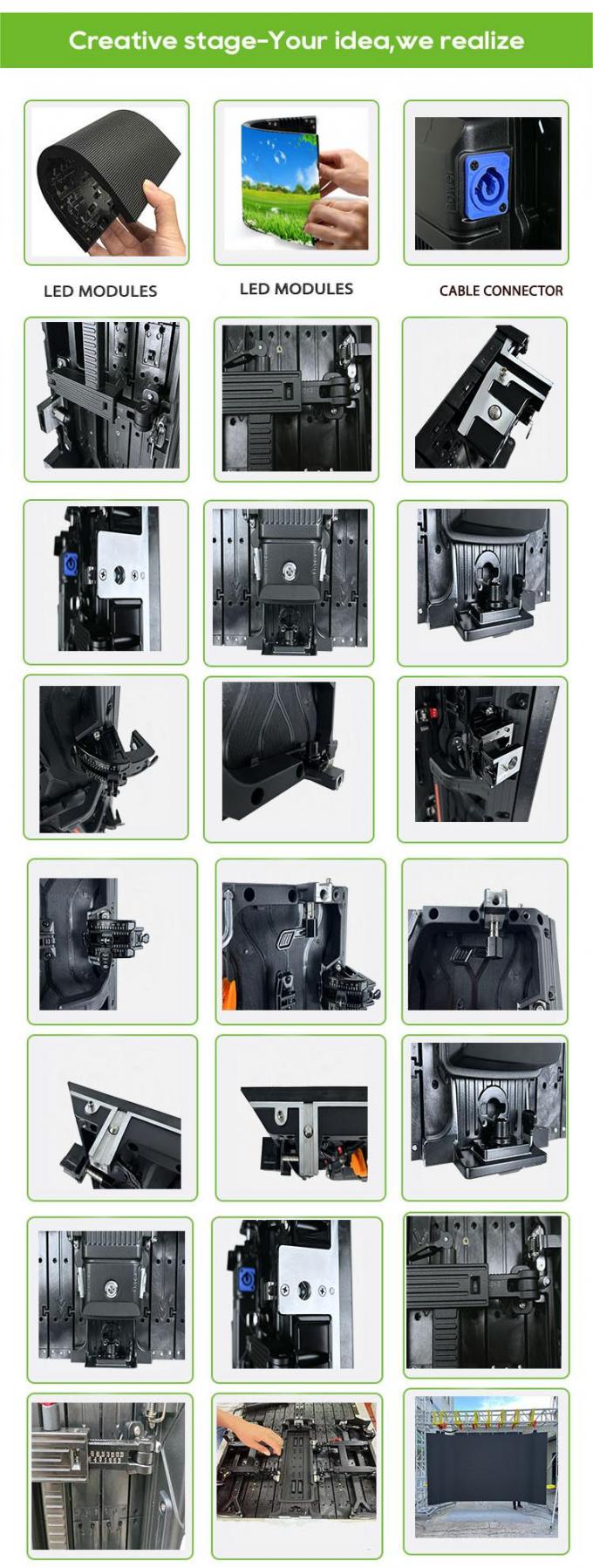 Écran incurvé intérieur/extérieur LED flexible vidéo mural Location d'écran LED pour les activités d'exposition et de scène-P2.976 P3.91 P4.81 3