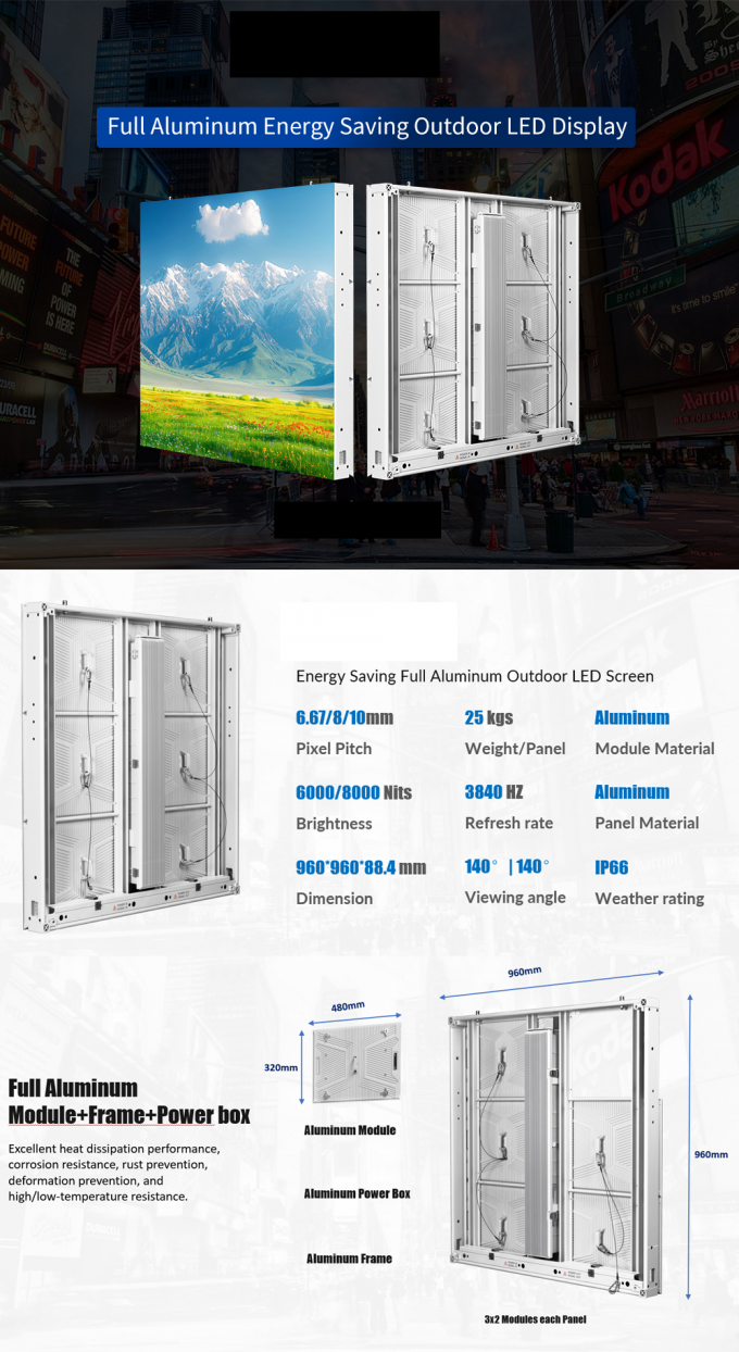 Écrans LED extérieurs solaires électroniques, panneaux d'affichage double face, structure en acier, enseignes numériques LED extérieures 0