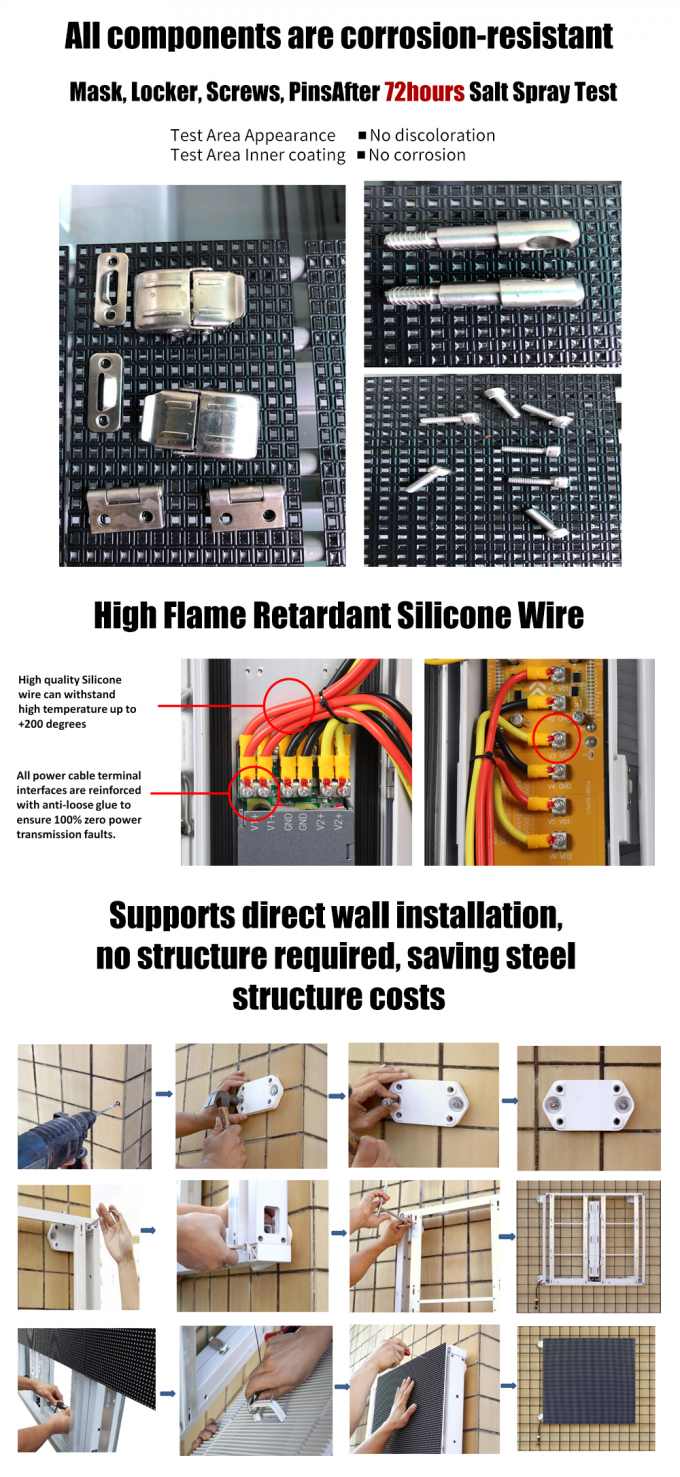 Écrans LED extérieurs solaires électroniques, panneaux d'affichage double face, structure en acier, enseignes numériques LED extérieures 6