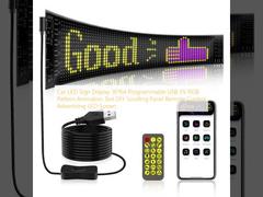 Affichage de panneaux LED de voiture 16 * 64 Programmable USB 5V RGB Modèle d'animation Texte DIY Panneau de défilement Télécommande Écran LED publicitaire